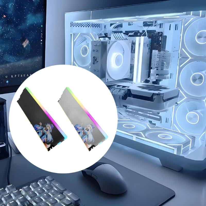 Высокопроизводительные металлические охладители для оперативной памяти с ARGB-подсветкой для игрового ПК, модули памяти DDR5 DDR4 DDR3 DDR2