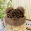 Windproof Panama Cap Thicken Warm Plush Fisherman Hat Cute Plush Scarf  Winter