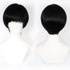 LAOBAO Mash Burned Cosplay Wig, Black Hair Bob Wig, Heat Resistant, Costume Accessory for Parties, Halloween, School Festivals, and Events