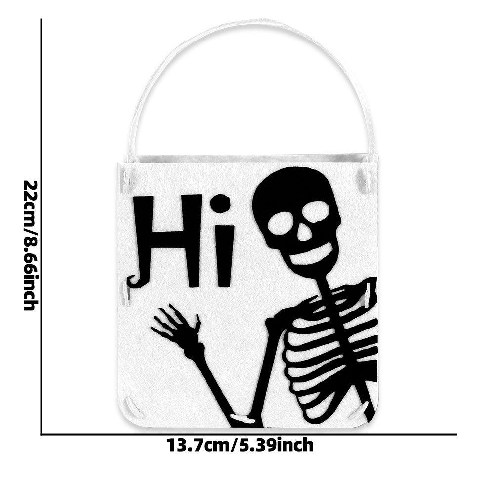 Felt Material Halloween Trick-or-Treat Bag Non-woven Tote Handheld Size Halloween Gift Bag Stereo Design Classic Elements