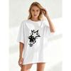 Oversized T Shirt Black Star Print Casual Wear For Women Summer Outfit Streetwear Fashion Top