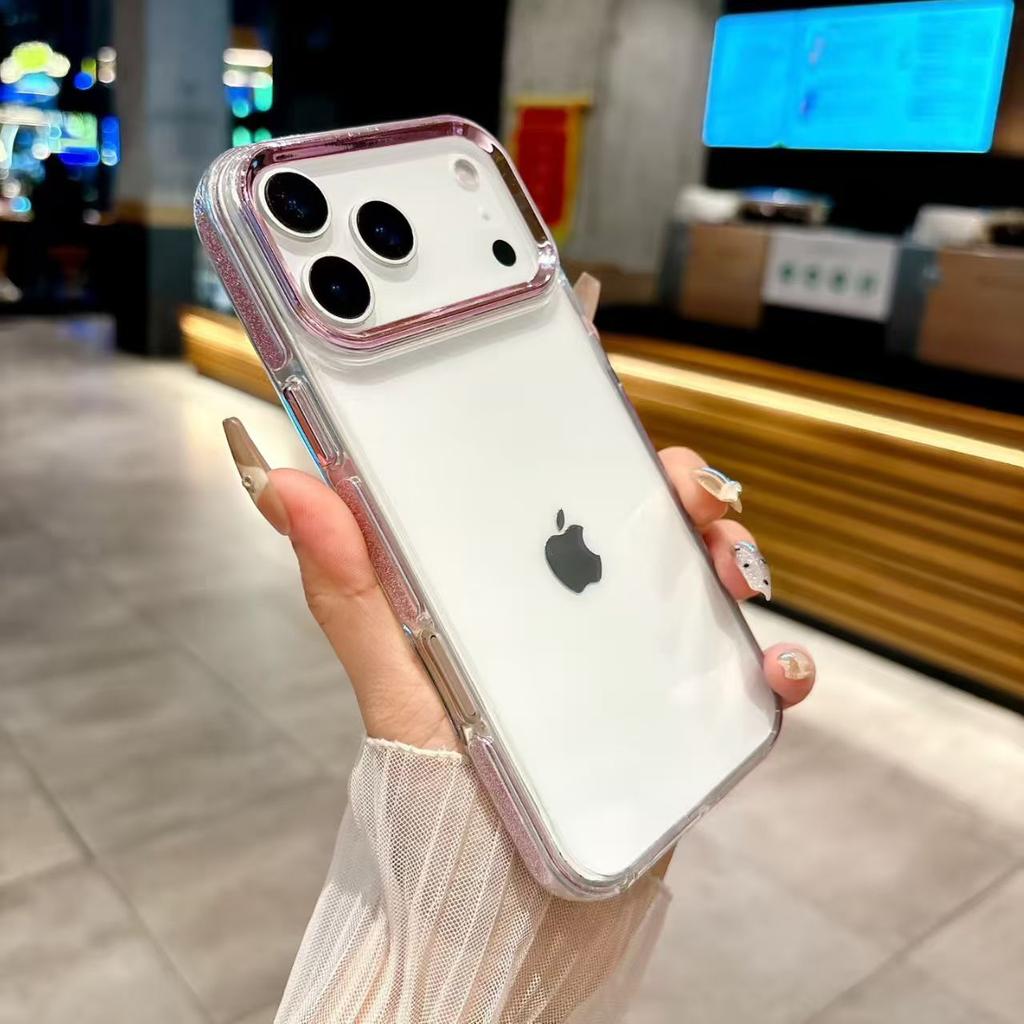 Роскошный прозрачный чехол со блестками для IPhone 17 16 15 14 13 12 11 Pro Max 17 Air Защитный чехол от ударов