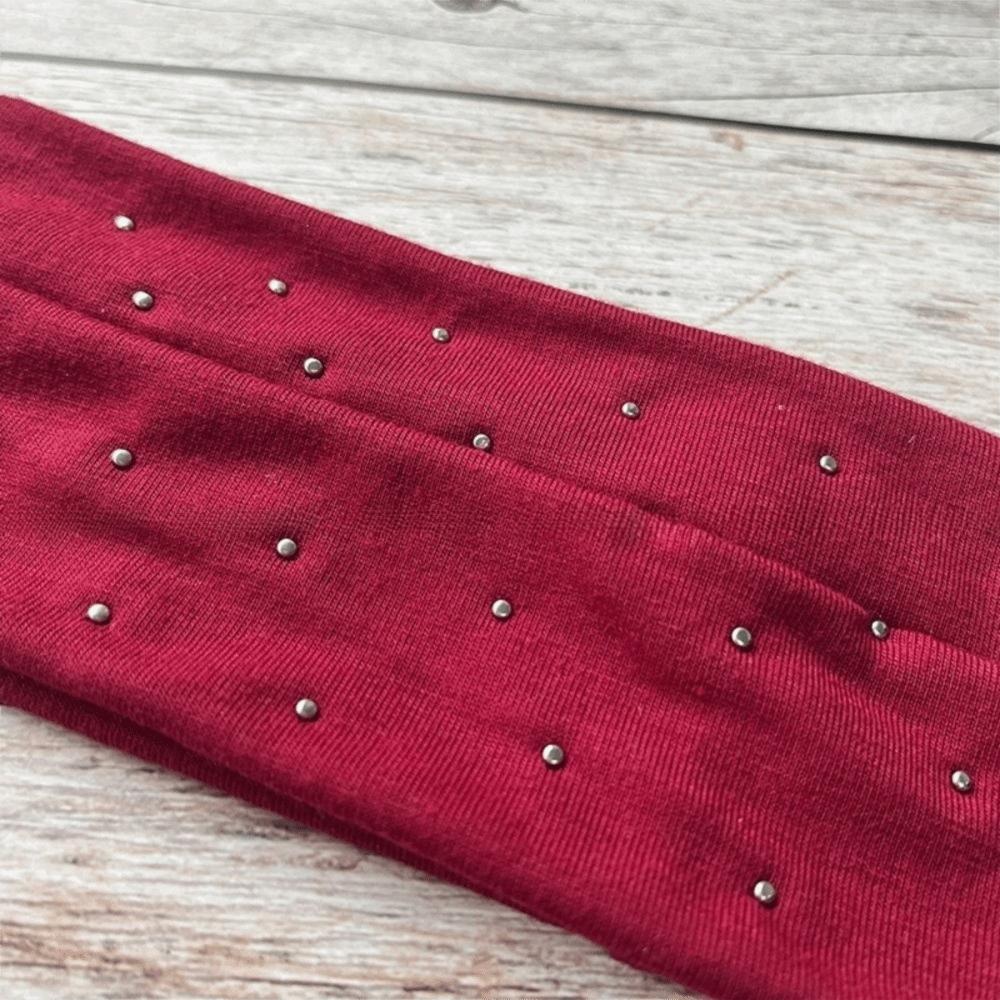 Solid Color Punk Headwrap Korean Style Elastic Hair Band Fashion Rivet Headbands Headwear