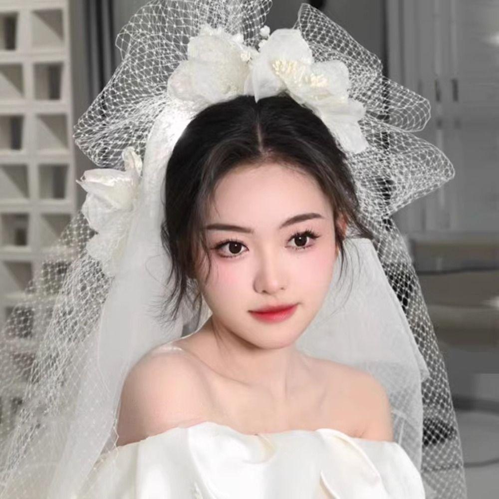 Милая фотографическая повязка на голову Элегантные свадебные аксессуары для волос Винтажный головной убор невесты Украшения для волос