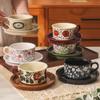 Средневековый керамический набор для кофе (чашка и блюдце), высококачественная подарочная коробка, чашка для послеобеденного чая в стиле легкой роскоши, бесплатный подарок для девочек