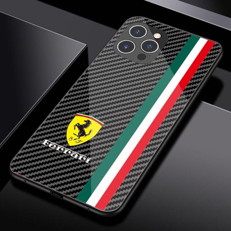 Спортивный чехол из закаленного стекла для телефона Ferrari 458 488 599 612 FF F12 Для iPhone 11 12 13 14 15 16 17Pro X XR XS Max Mini 7 8 Plus