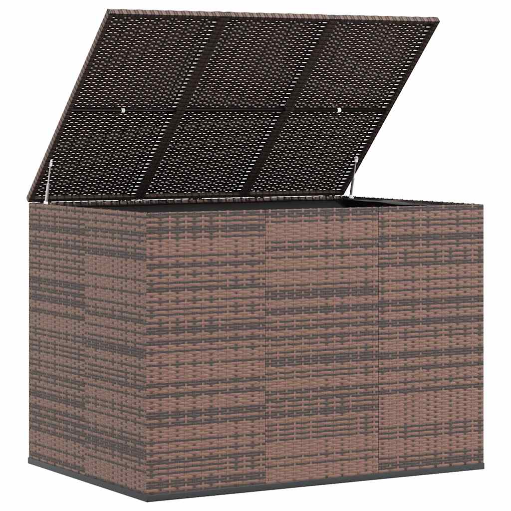 Garden Cushion Box PE Rattan 145 x 100 x 103 cm Brown