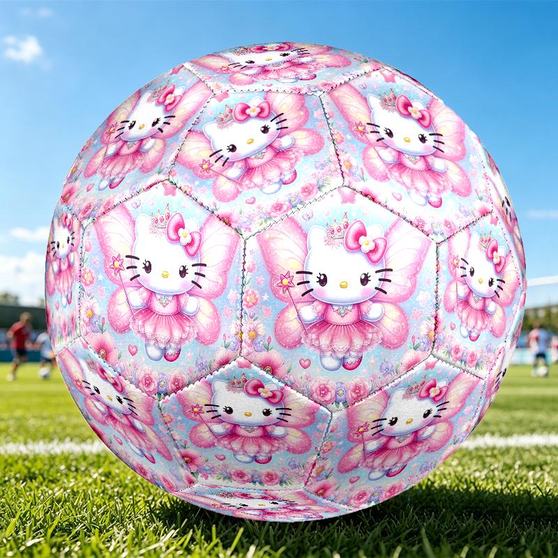 Size 5 Soccer Ball - Outdoor Sport Football with Hello Kitty Pattern, Ideal Gift for Birthdays, Christmas, Father's Day, Graduation
