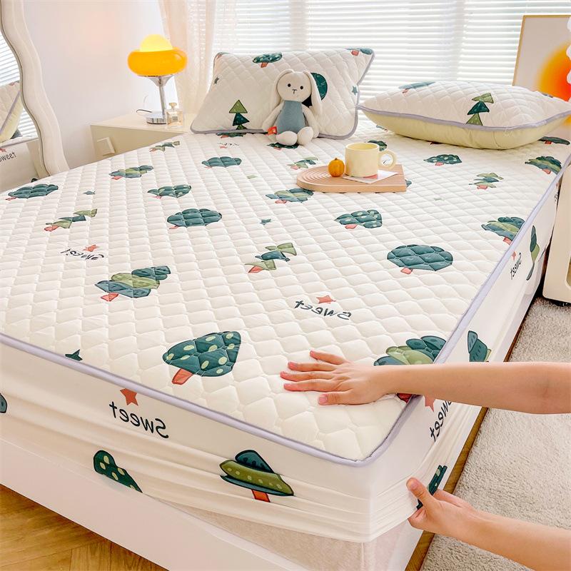 Антибактериальный комплект из трех предметов из хлопка и сэндвича. Утолщенное хлопковое покрывало, матрас с хлопковым нескользящим защитным чехлом Simmons.