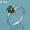 925 Sterling Silver Green AAA Zircon Ring Fashion Charm Wedding Jewelry
