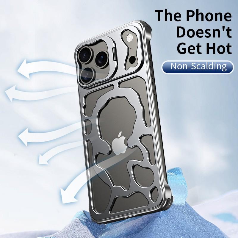 IPhone 18 Pro Max Case Metal Stand Magnetic Slim Shockproof Heat Dissipation Phone Cover 17 16 15 14