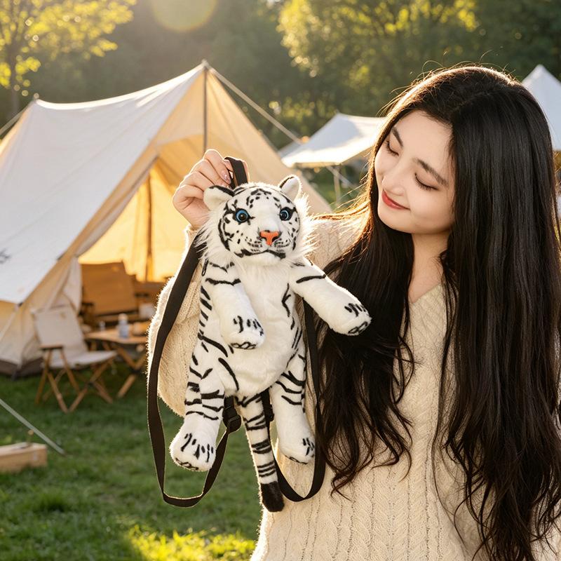 1Pc 40cm Simulation Tiger Leopard Plush Backpack Toy Stuffed Soft Animal Doll Decorative Bag Kids Birthday Gift