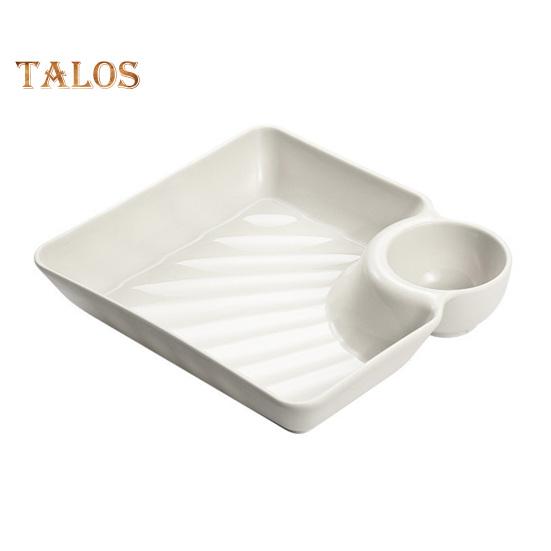 Диетическая тарелка с соусом для макания. Многоцелевая квадратная полезная секционная тарелка пищевого качества для ресторана.