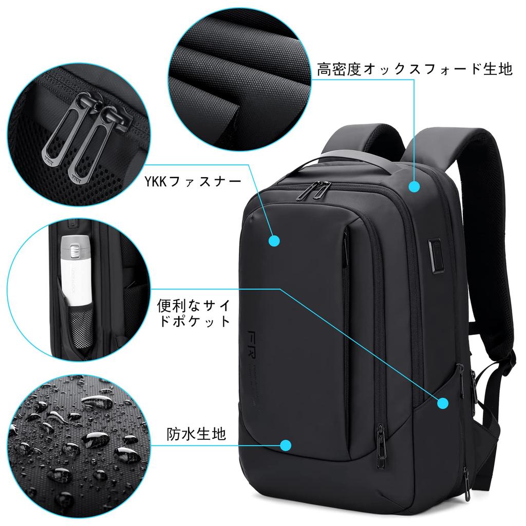 Бизнес 2025 расширенный большой ПК USB зарядка ноутбук для бизнеса черный [FENRUIEN] рюкзак, мужской, новейший, многофункциональный, ластовица, водонепроницаемый,