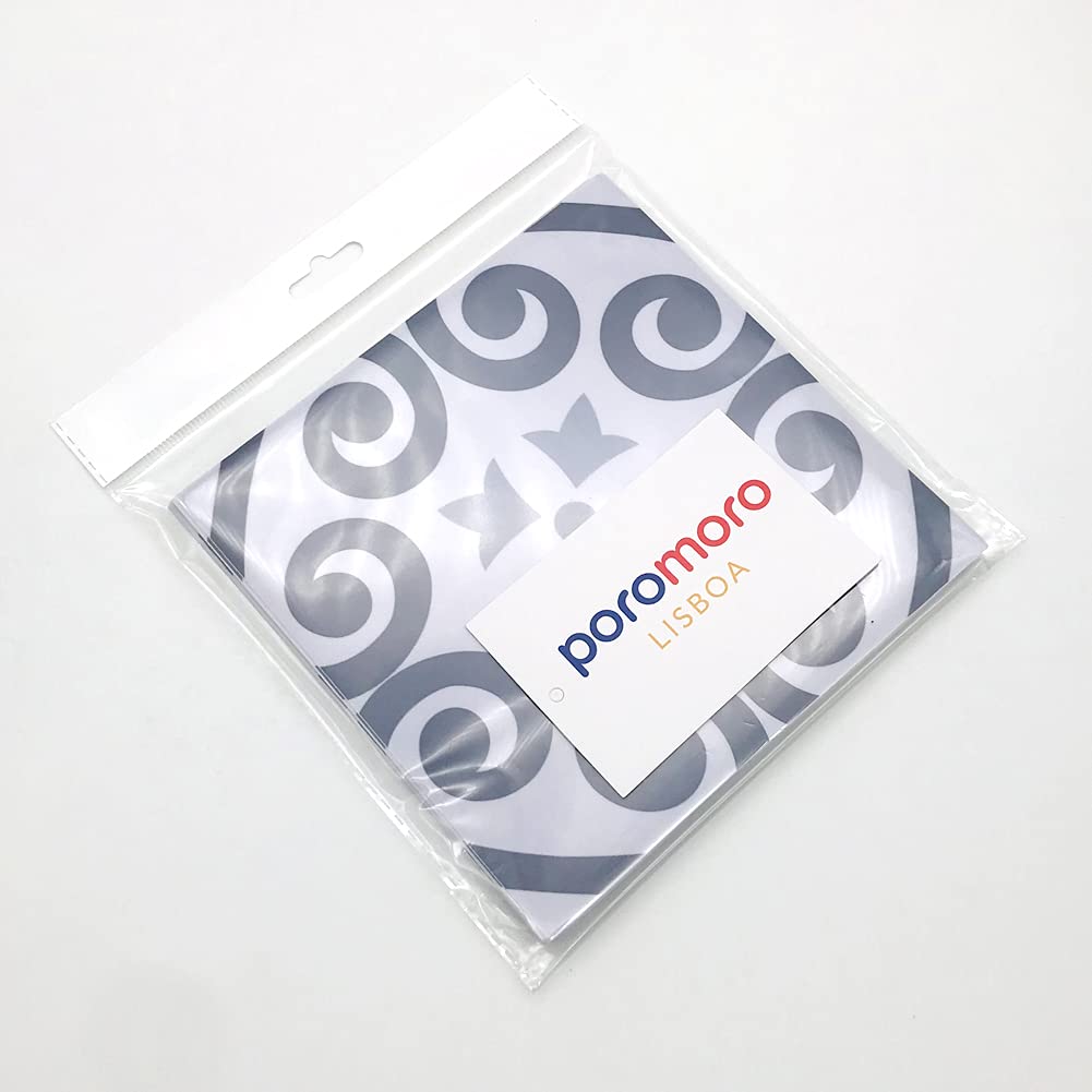 Poromoro Portuguese Spanish Azulejo Tile Stickers Peel and Stick Kitchen Bathroom Mosaic Tile Stickers Set of 16 & (5.9,57)