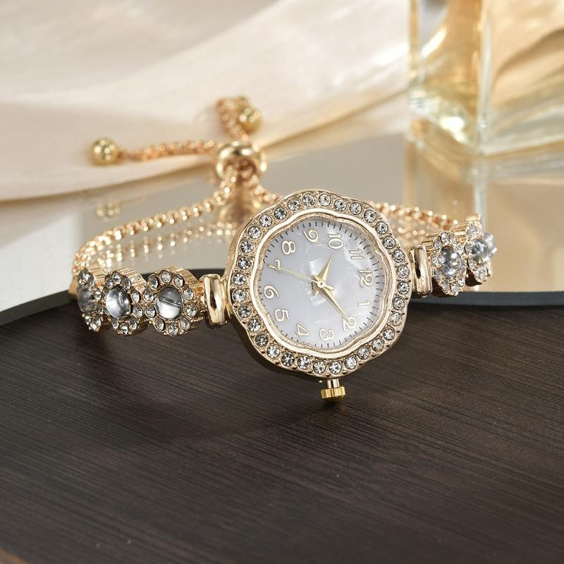 Женские часы с циферблатом-подсолнухом, полностью усыпанным бриллиантами, маленькие и тонкие, с высокоценным цифровым циферблатом, браслет