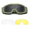Airsoft Tactical Goggles 3 Lens Wind Dust Proof Shooting Motocross Motorcycle Mountaineering Glasses Safe UV Protection