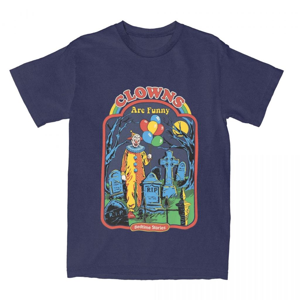 Ретро ужас клоун мужчины женщины футболка черный юмор одежда удивительные футболки футболки хлопок оригинальная одежда