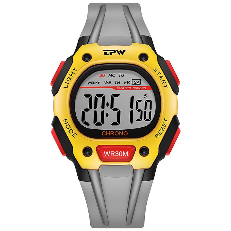 Модные уличные спортивные часы, мужские многофункциональные часы, будильник, хронограф, 5 бар, водонепроницаемые цифровые часы