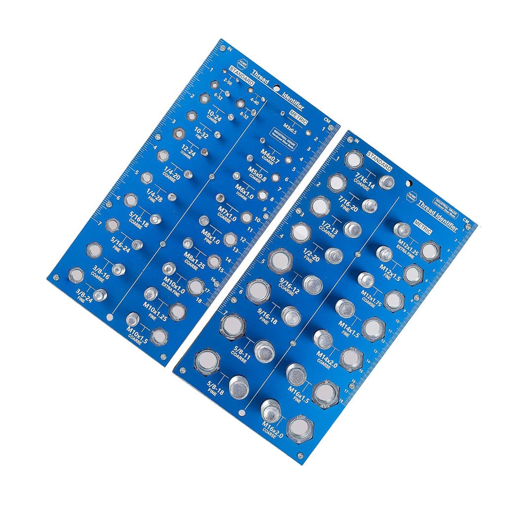 2 шт. Резьбомер для гаек и болтов 38 отверстий Дюймовый и метрический идентификатор Калибр для мастера Проект