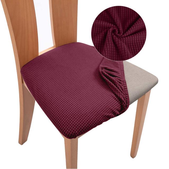 Plaid Jacquard Chair Seat Covers Stretch Thick Elastic Dining Chair Cover Washable Chairs Covers Seat Case For Kitchen Home