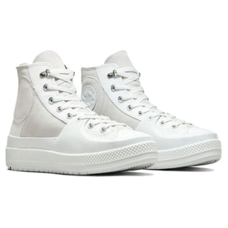 Converse Повседневные универсальные кожаные высокие кеды Унисекс Кроссовки Белые Серые A05615C