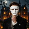 Halloween Mask for Hip Hop Dance Performance, Durable Hard Plastic Ghost Simple Design Face Cosplay, Breathable Unisex Prop Stage Shows