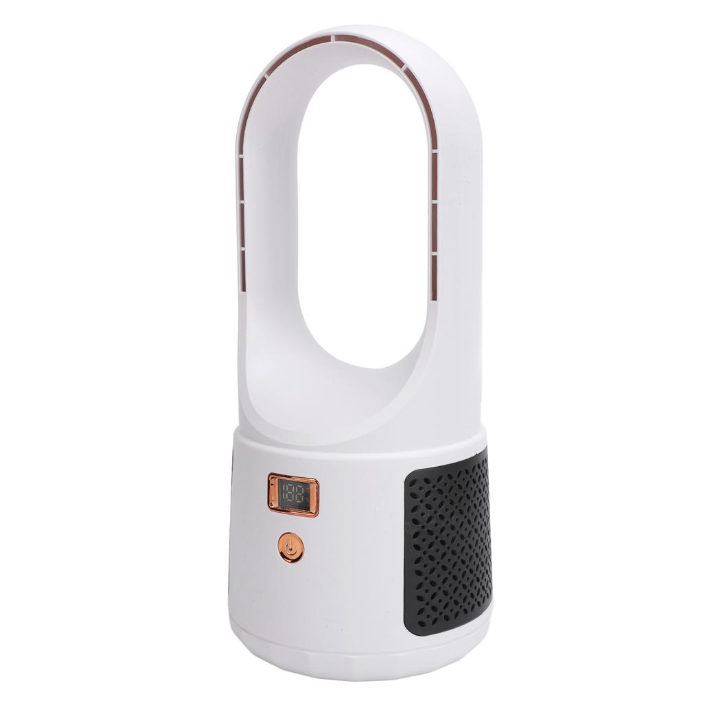 USB Desk Fan 6 Speeds Wind Quiet Portable Bladeless Cooling Fan with Power Display for Home Bedroom Office