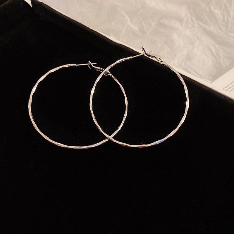 Серебряная Игла Осень и Зима Металлические Серьги Серьги Нишевая Мода Серьги в Холодном Стиле Универсальные Легкая Роскошь Премиальные Серьги