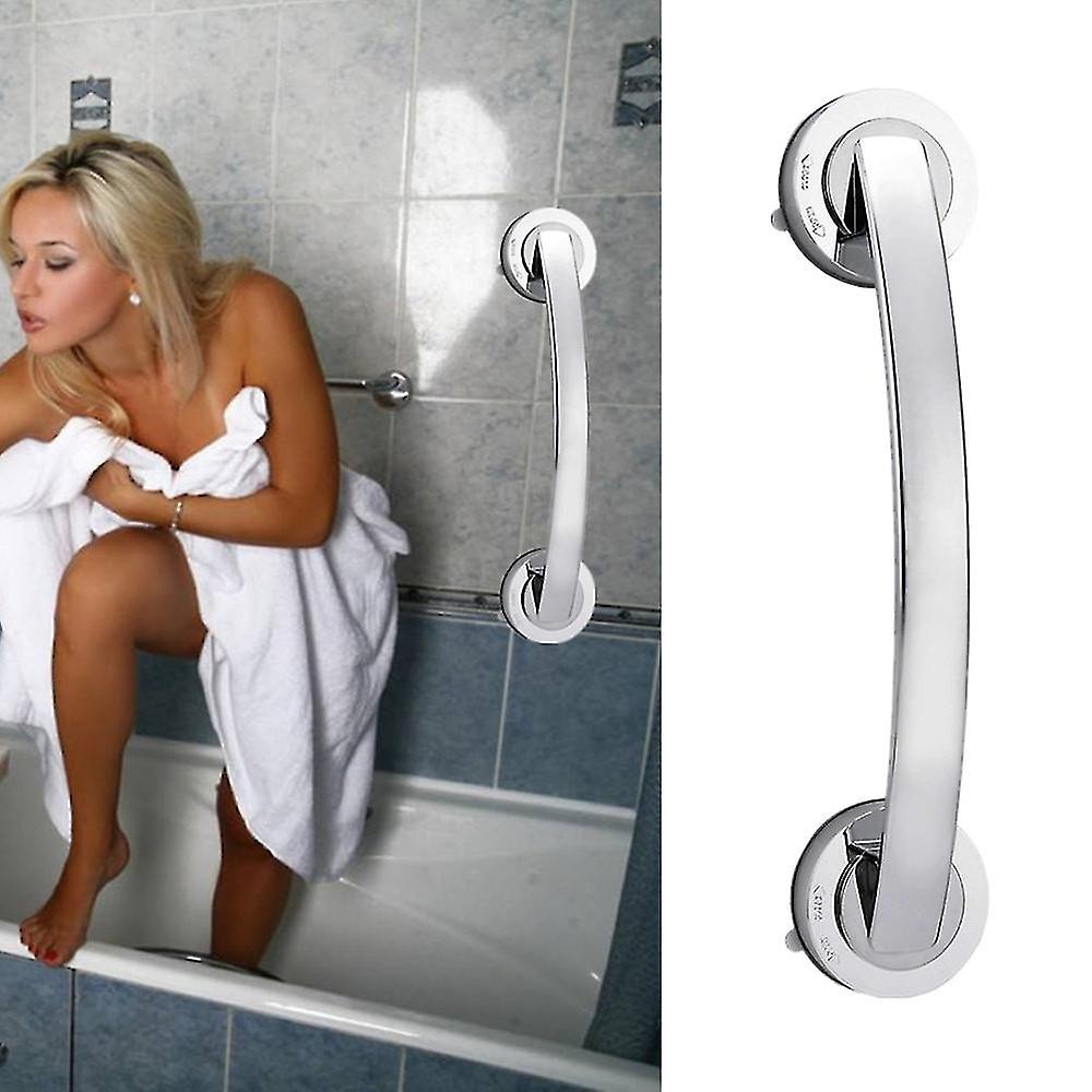 Bath Safety Handle Suction Cup Handrail Grab Bathroom Grip Tub Shower Bar Rail Colour: silver