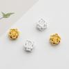 3D Gold-Plated Sterling Silver Lotus Spacer Beads for DIY Jewelry Bracelets