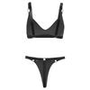 PVC Patent Leather Bikini Set Women Sexy High Gloss Bra Underwear Ladies Low Waisted G-string T-back Thongs Swimsuits SwimwearGood product