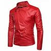 Men's Jacket Genuine Lambskin Biker Classy Handmade Leather Red Motorcycle