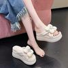 Fashion 8CM Platform Slippers Sandals Woman Bowknot Thick Sole Slippers Women Chunky Flip Flops Summer Casual Beach Slides Zapatos Mujer