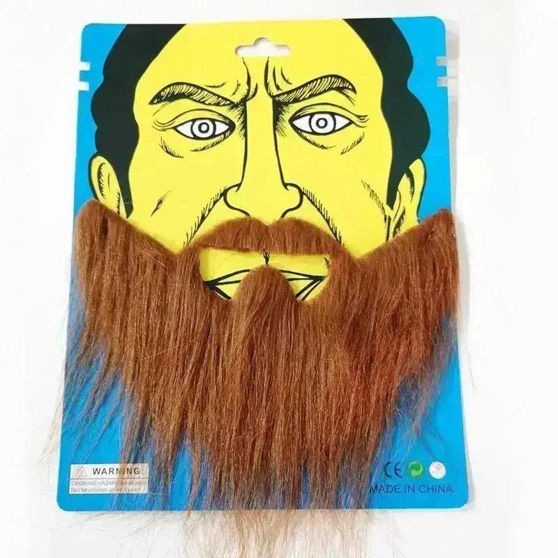 New Long Fakes Beard Mustache Party Halloween Decoration Festival Supplies Male Men U Shape Artificial Beard Party Favors