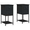 VidaXL Bedside Tables 2 Pcs Black 32x42x70 Cm Engineered Wood 826094