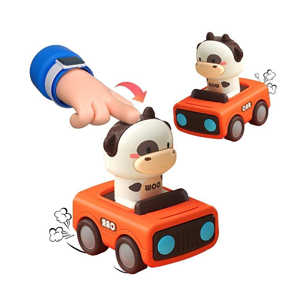 (COW) Baby Push Go Friction Wind-up Cars Toys Press and Go Car Toys Bébé Animal Racing Cars Véhicule