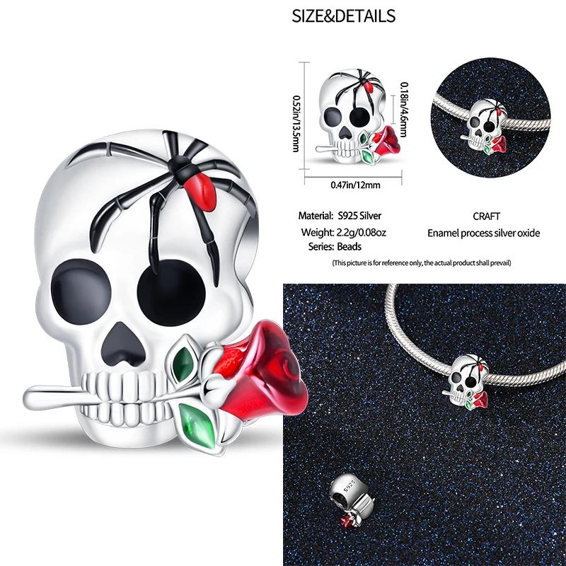 Новый Медный Хэллоуин Ведьма Скелет Летучая мышь Шарм Цепь Из Бусин Подходит Оригинальный Браслет DIY Женские Украшения