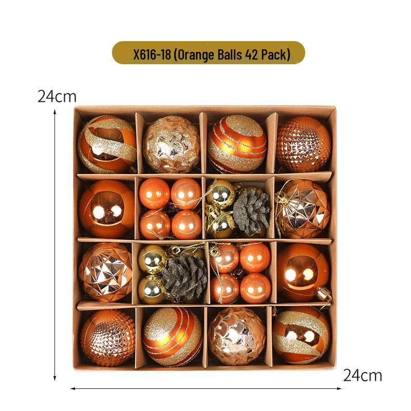 42pcs Electroplated Shiny Christmas Tree Baubles - Creative Hanging Ornaments for Festive Decoration