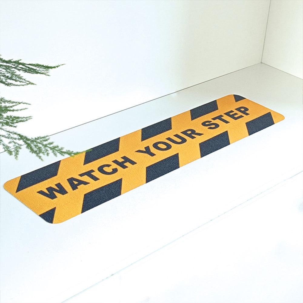 1PC Watch Your Step! Anti-slip Stair Warning Stickers - Yellow And Black Caution Marks, Home Safety Stickers | Warning Signs