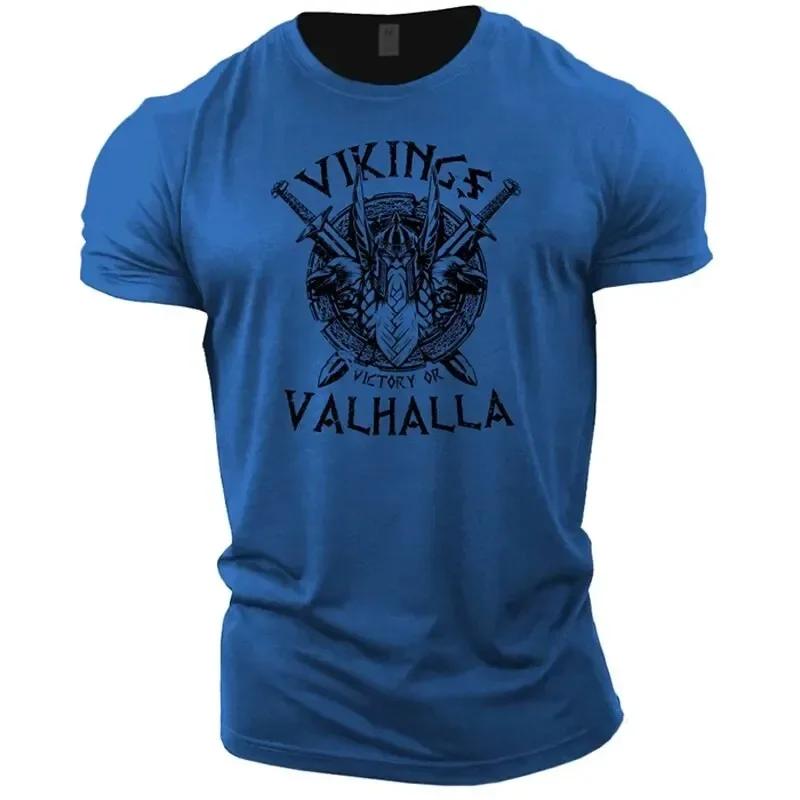 Летняя повседневная модная мужская футболка Viking Tough Guy с принтом, спортивная на открытом воздухе, с коротким рукавом, свободная, широкая, быстросохнущая рубашка