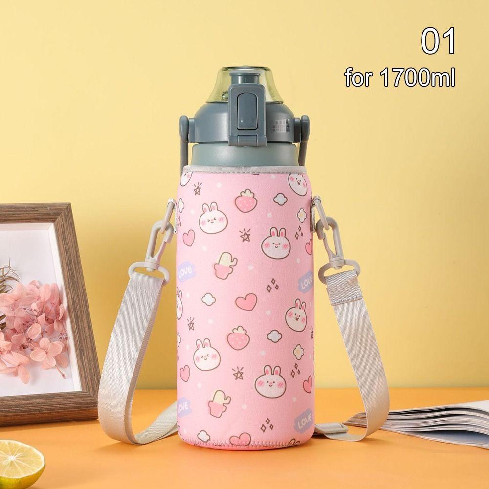 1300/1700ml Water Bottle Cover Bag With Strap Neoprene Water Pouch Holder Shoulder Strap Black Bottle Carrier Insulat Bag