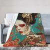 series of Japanese geishas digital-printed polyester Bedroom velvet flannel cover blanket Fleece soft cover blankets for beds