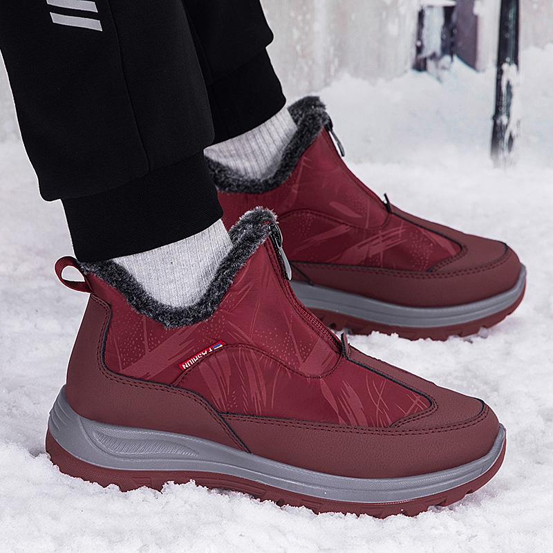Модные зимние ботинки для снега, мужские повседневные ботинки без застежек, теплые меховые удобные кроссовки, нескользящие ботинки, мужская обувь Zapatos Hombre2024