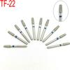 10pcs Diamond Dental Burs Drills Taper Flat End Sharp Handle 1.6mm for High Speed Handpiece TF-22