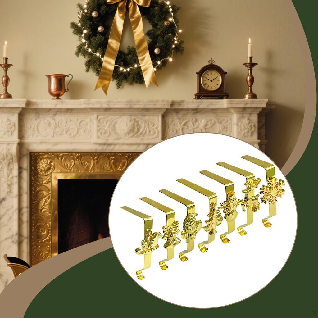 Рождественские держатели для чулок, каминные подвески, нескользящие крючки для гирлянд, подвешивание чулок