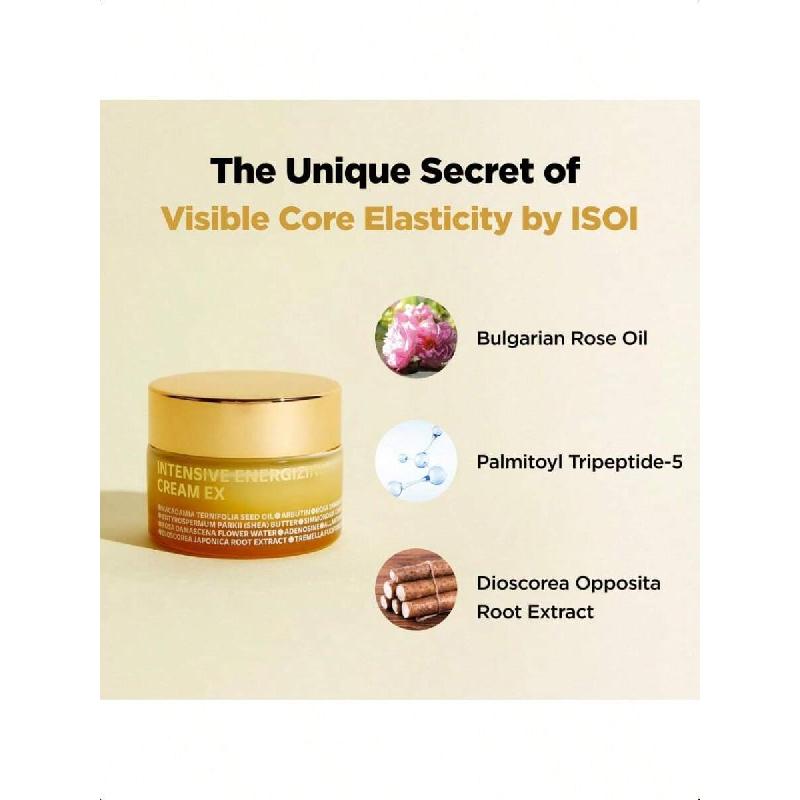 Isoi Intensive Energizing Cream Ex 60ml Deep Moisturizing Formula For Skin Elasticity & Neck Firming Cream Korean Skin Care With Snail Mucin