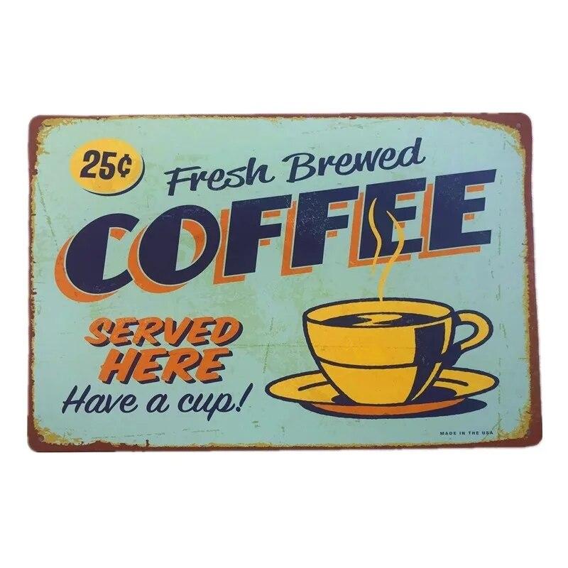 Vintage Metal Tin Signs Wall Decor Plaque Retro CafeArt Posters Kitchen Bar Pub Club Coffee Shop Plate Room Decoration