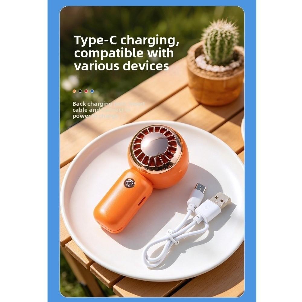 Ultra-quiet Mini Portable Fan 3 Gear Wind USB Rechargeable Fan Handheld Air Cooler Fan Outdoor