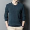 Осенне-зимний мужской шерстяной свитер, модный пуловер с V-образным вырезом, шерстяной свитер для мужчин